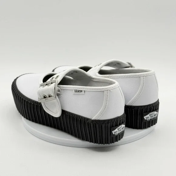 Vans Mary Jane Creeper Shoe Size 5.5 Womens Grunge White NEW - Picture 6 of 10